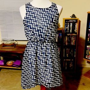 My Michelle Navy Blue and White Dress